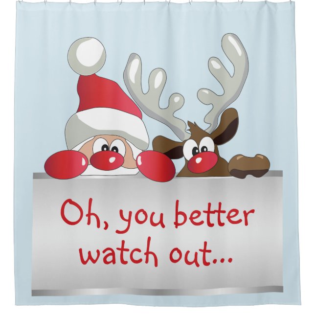 Santa Clause Is Coming To Town Shower Curtain (Front)