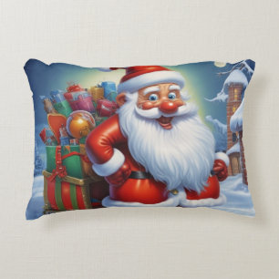 Santa Clause Merry Christmas Happy New Year Accent Pillow