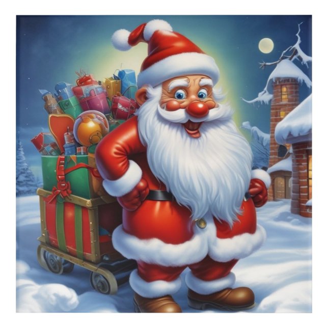 Santa Clause Merry Christmas Happy New Year Acrylic Print (Front)