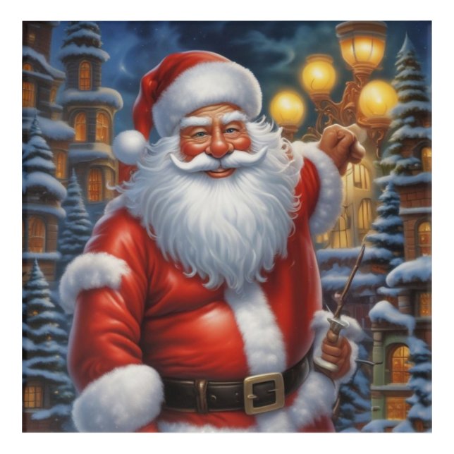 Santa Clause Merry Christmas Happy New Year Acrylic Print (Front)