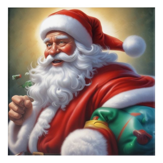 Santa Clause Merry Christmas Happy New Year Acrylic Print (Front)