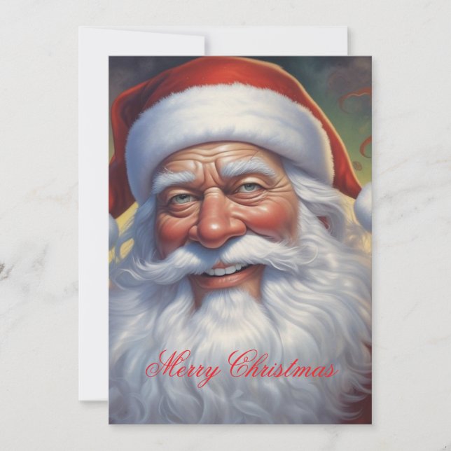 Santa Clause Merry Christmas Happy New Year Holiday Card (Front)