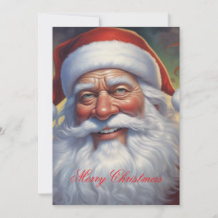 Santa Clause Merry Christmas Happy New Year Holiday Card