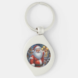 Santa Clause Merry Christmas Happy New Year Keychain