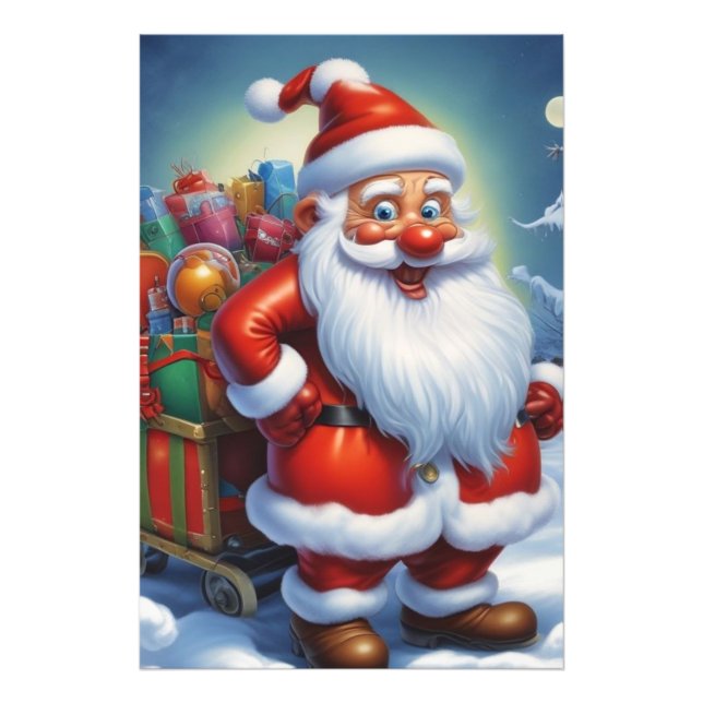 Santa Clause Merry Christmas Happy New Year Photo Print (Front)