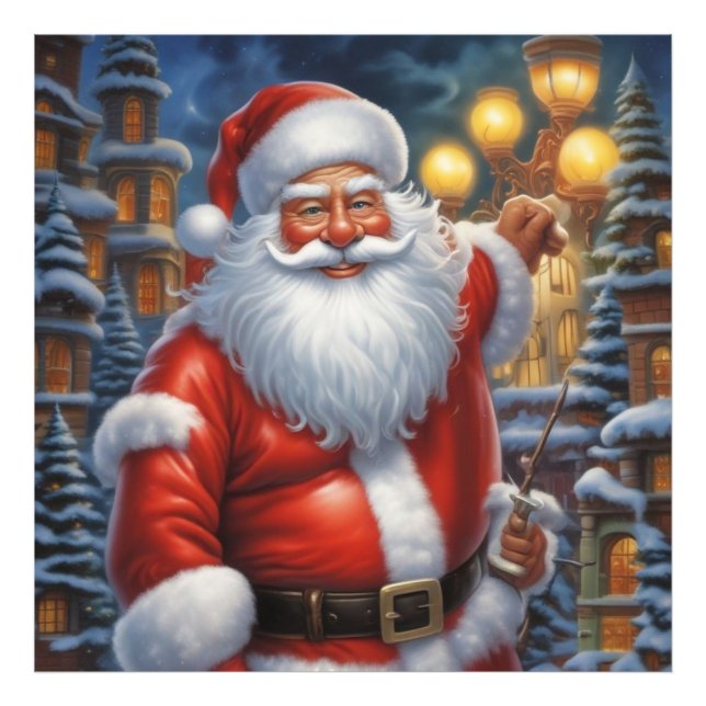 Santa Clause Merry Christmas Happy New Year Photo Print (Front)