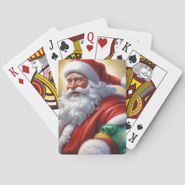 Santa Clause Merry Christmas Happy New Year Poker Cards (Back)