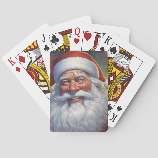 Santa Clause Merry Christmas Happy New Year Poker Cards (Back)