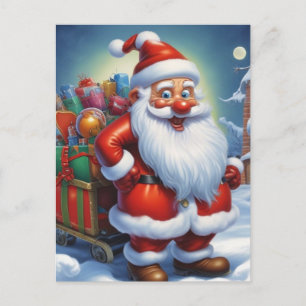 Santa Clause Merry Christmas Happy New Year Postcard