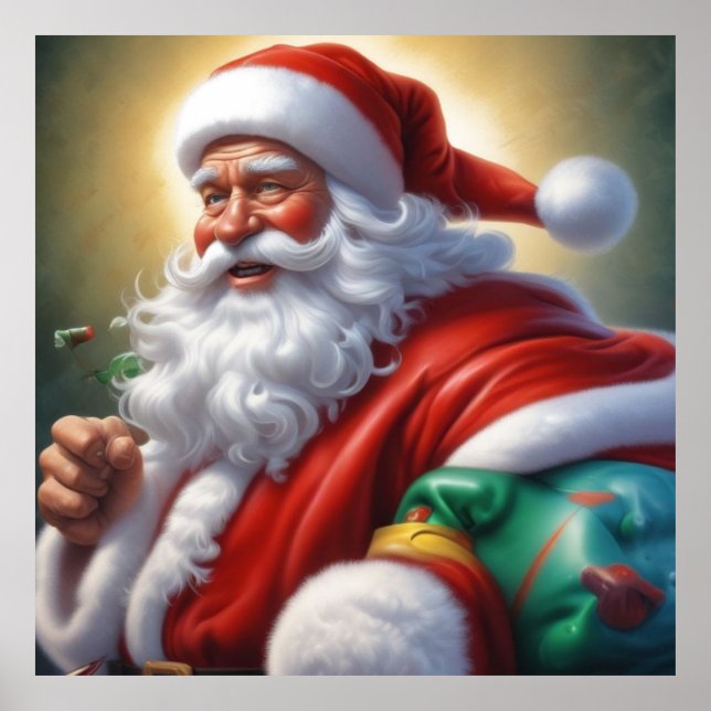 Santa Clause Merry Christmas Happy New Year Poster (Front)