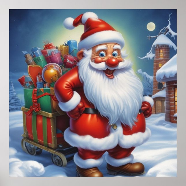Santa Clause Merry Christmas Happy New Year Poster (Front)