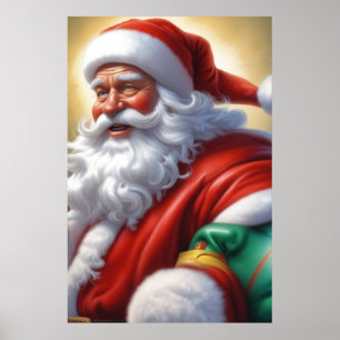 Santa Clause Merry Christmas Happy New Year Poster
