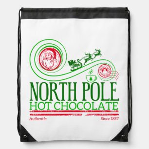 Santa Clause North Pole Hot Chocolate Drawstring Bag