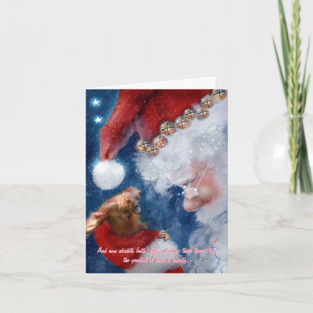 Santa Clause Orangutan Christmas Holiday Card (Front)