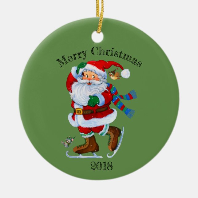 Santa Clause Ornament & Year (Front)