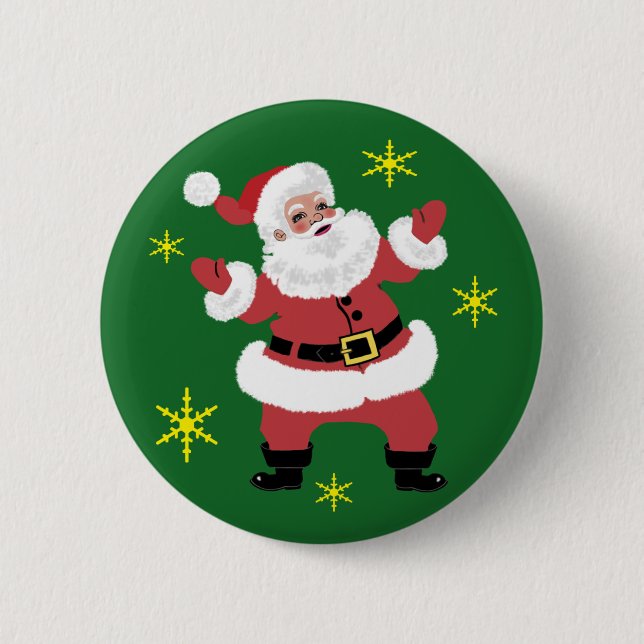 Santa Clause Pinback Button (Front)