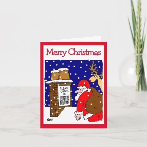 Santa Clause QR Code Design Funny Christmas Card