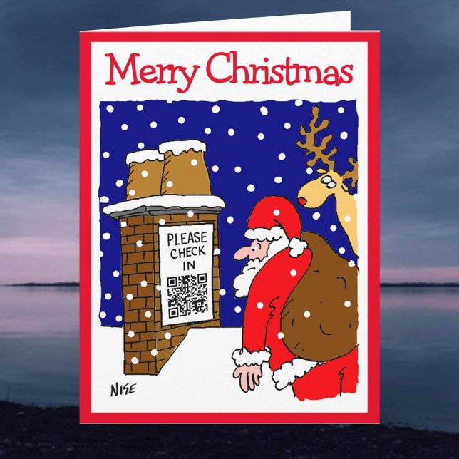 Santa Clause QR Code Design Funny Christmas Card (Creator Uploaded)