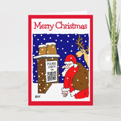 Santa Clause QR Code Design Funny Christmas Card