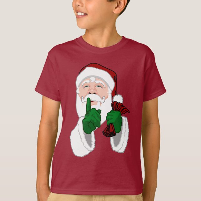 Santa Clause Ringer T-Shirt Kids Santa Shirt (Front)