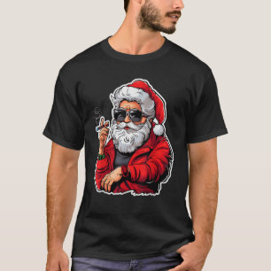 Santa Clause Smoking Cigars Christmas Holiday Smok T-Shirt