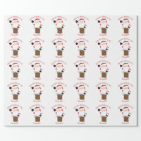 Blue Christmas North Pole Express Mail Santa Wrapping Paper