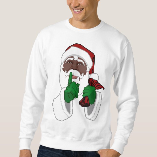 Santa Clause Sweatshirt Black Santa Sweatshirts (Front)