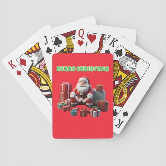 Santa Clause with gifts Poker Cards (Back)