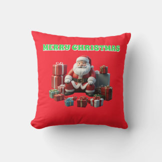 Santa Clause with gifts Throw Pillow