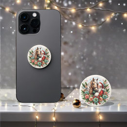 Santa Clause With Horse Christmas PopSocket