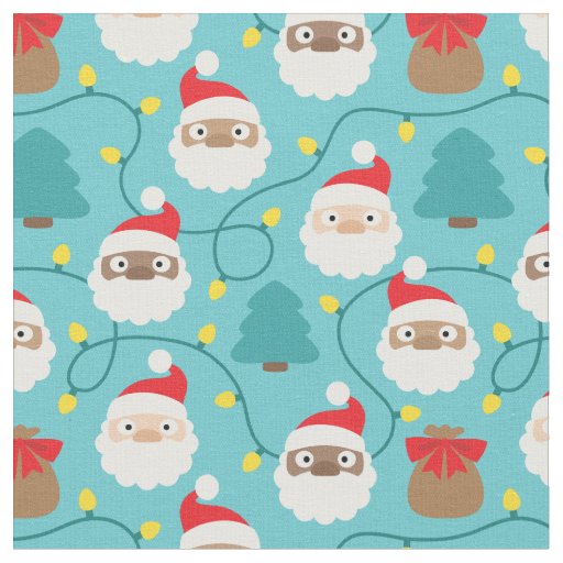 Santa Clauses Pattern Fabric