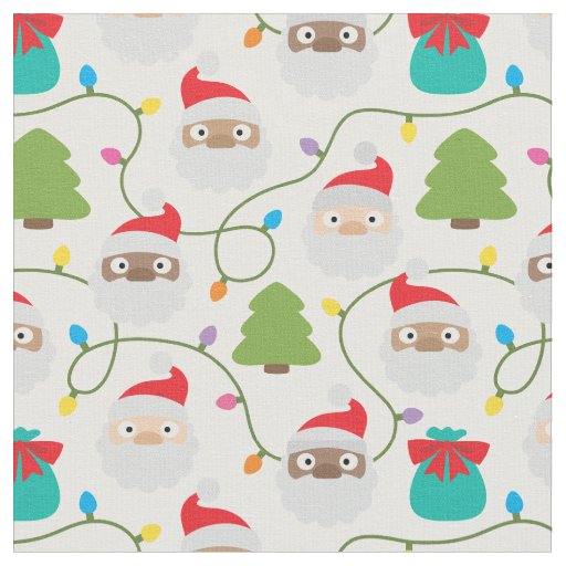 Santa Clauses Pattern Fabric