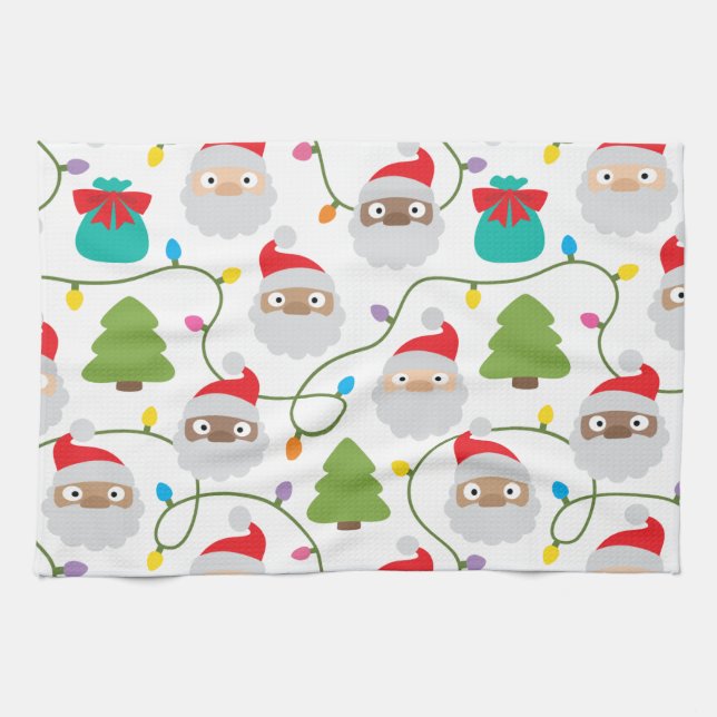 Santa Clauses Pattern Kitchen Towel (Horizontal)