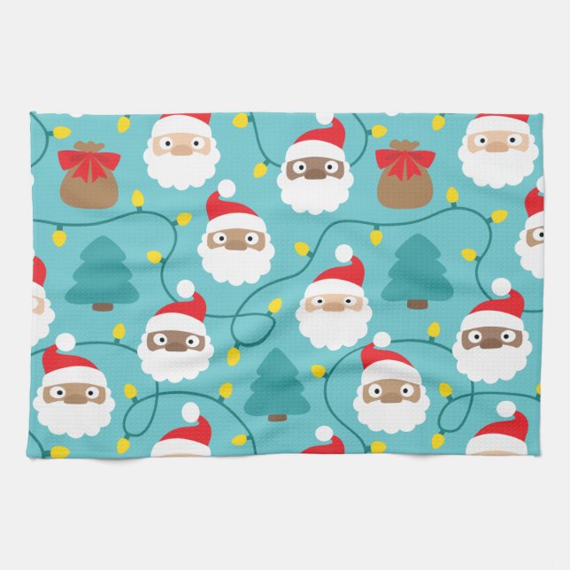 Santa Clauses Pattern Kitchen Towel (Horizontal)