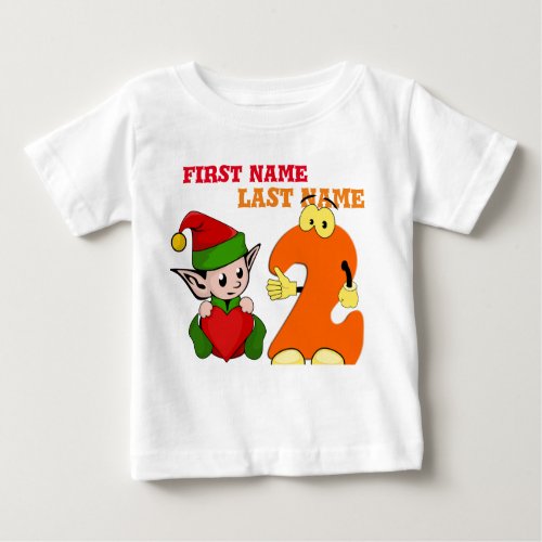 Santa Clauss first Birthday elf for toddlers Baby T_Shirt