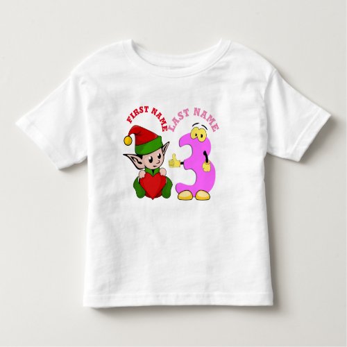 Santa Clauss first Birthday elf for toddlers Toddler T_shirt
