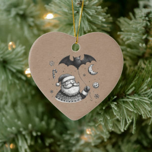 Santa Claws Ceramic Ornament