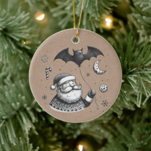 Santa Claws Ceramic Ornament