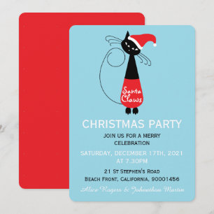 Santa Claws Christmas Party Invitation