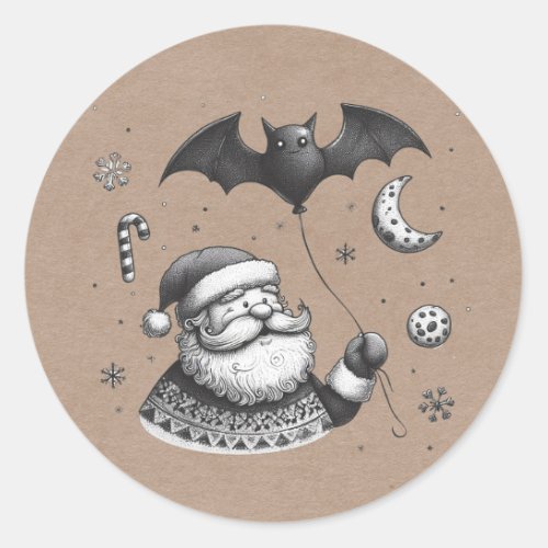 Santa Claws Classic Round Sticker