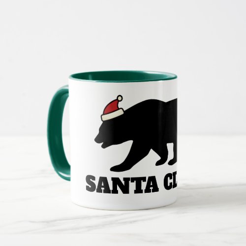 Santa Claws funny bear silhouette coffee mug