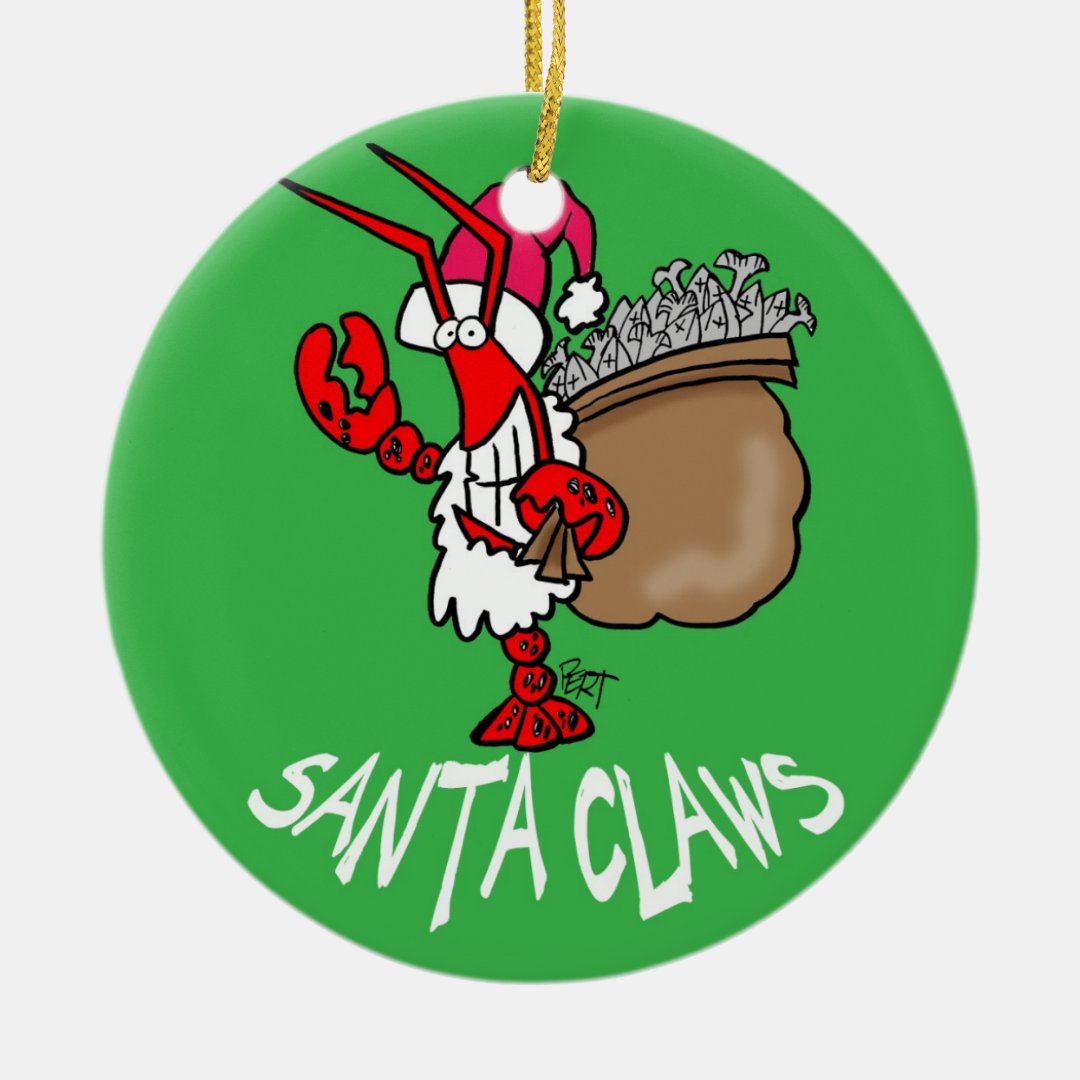 Santa Claws Lobster Christmas Ornament! Ceramic Ornament | Zazzle