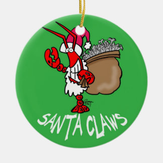 Santa Claws Lobster Christmas Ornament! Ceramic Ornament