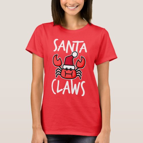 Santa Claws New England Christmas Crab Holiday T_Shirt