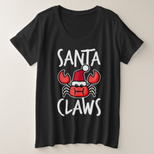 Santa Claws New England Crab Cute Christmas Funny Plus Size T-Shirt