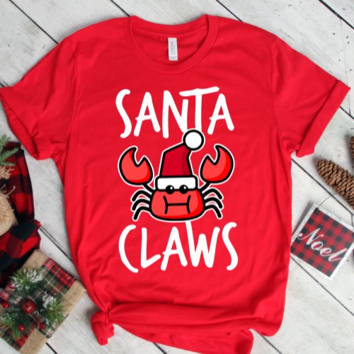 Santa Claws New England Crab Funny Christmas T_Shirt