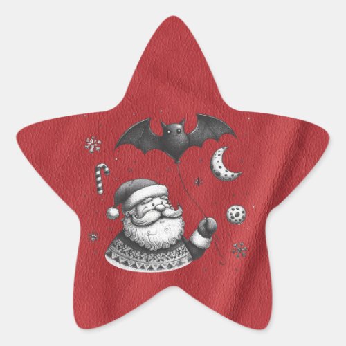 Santa Claws Red Star Sticker