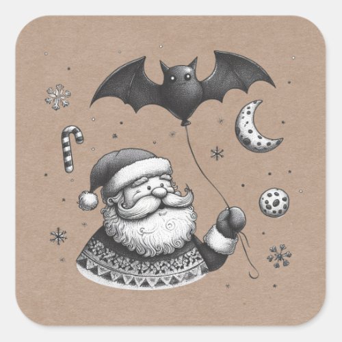 Santa Claws Square Sticker