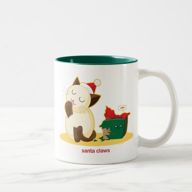 Santa Claws Two-Tone Coffee Mug (Right)