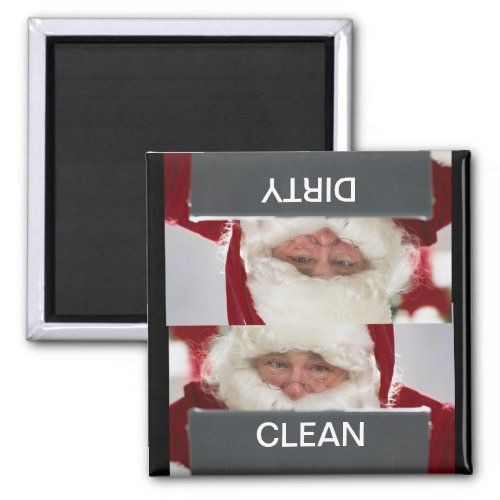 Santa Clean Dirty Christmas Dishwasher Magnet